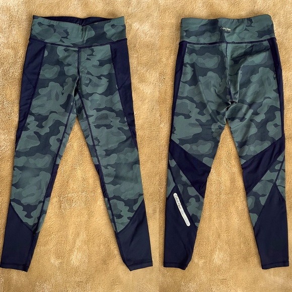 Calvin Klein Leggings Camo Athleisure Yoga Workout Cropped Pants Size Small - Picture 3 of 5